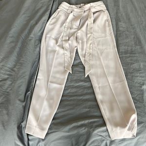 Grey pink/almost lavender paper bag pants